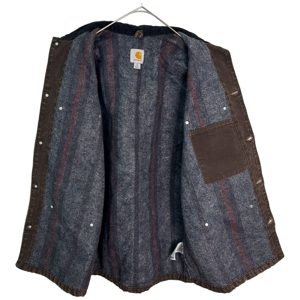 ワークジャケット ブラウン メンズ L 中古 古着 Y9184