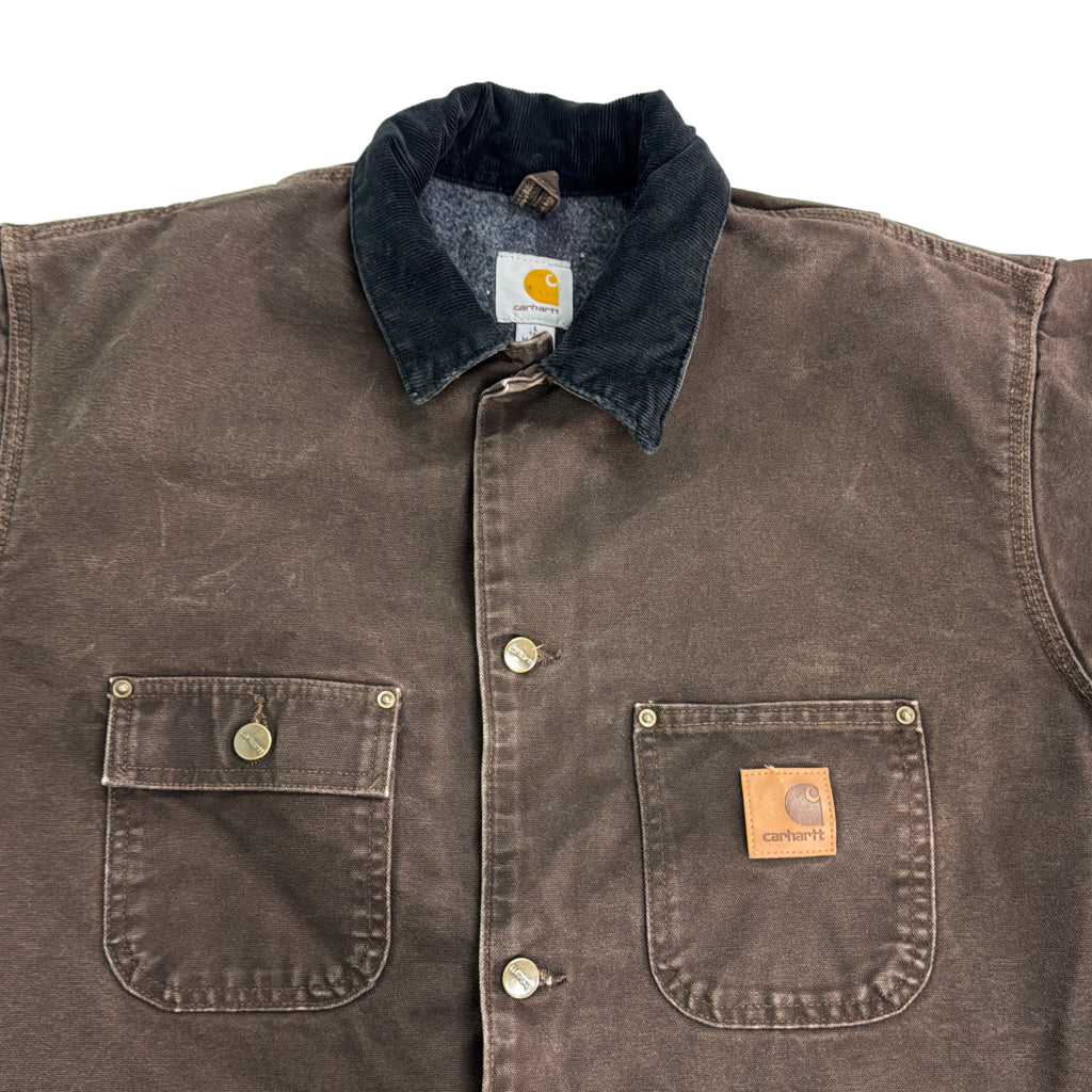 ワークジャケット ブラウン メンズ L 中古 古着 Y9184