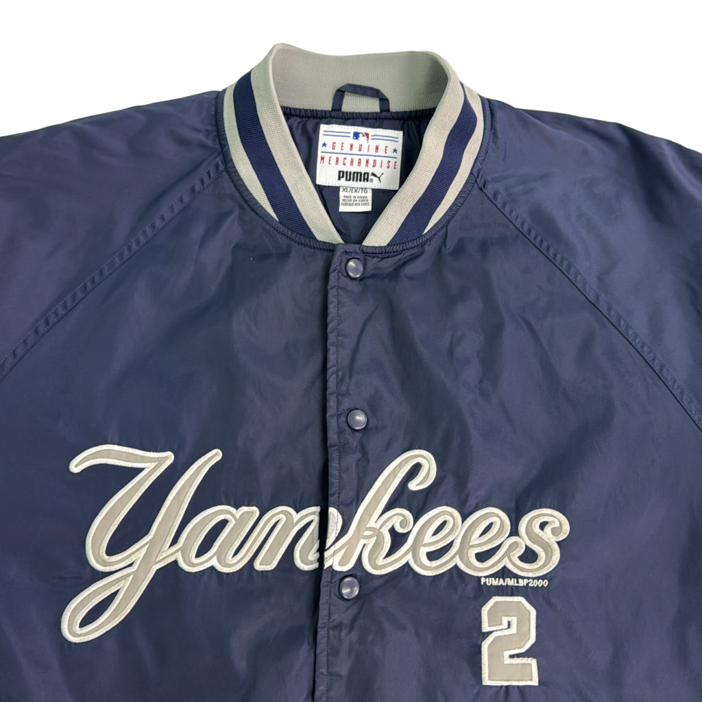 00年代 スタジアムジャケット MLB ニューヨーク・ヤンキース デレク・ジーター ネイビー メンズ XL 中古 古着 Y9187