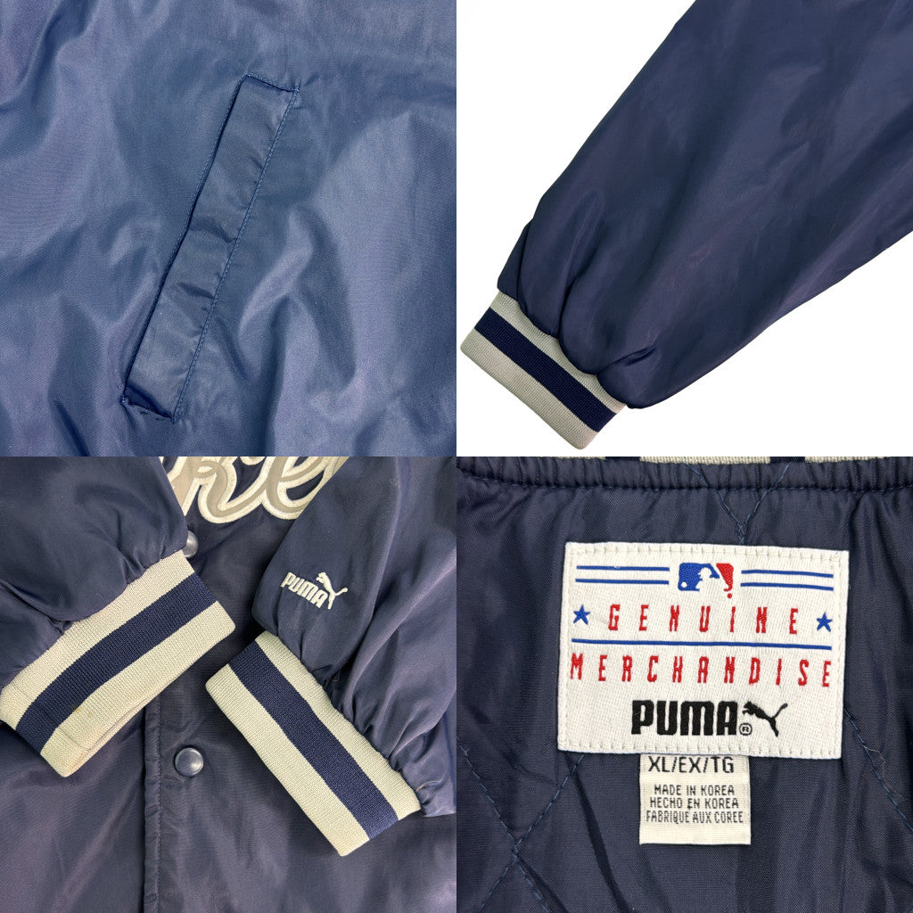 00年代 スタジアムジャケット MLB ニューヨーク・ヤンキース デレク・ジーター ネイビー メンズ XL 中古 古着 Y9187