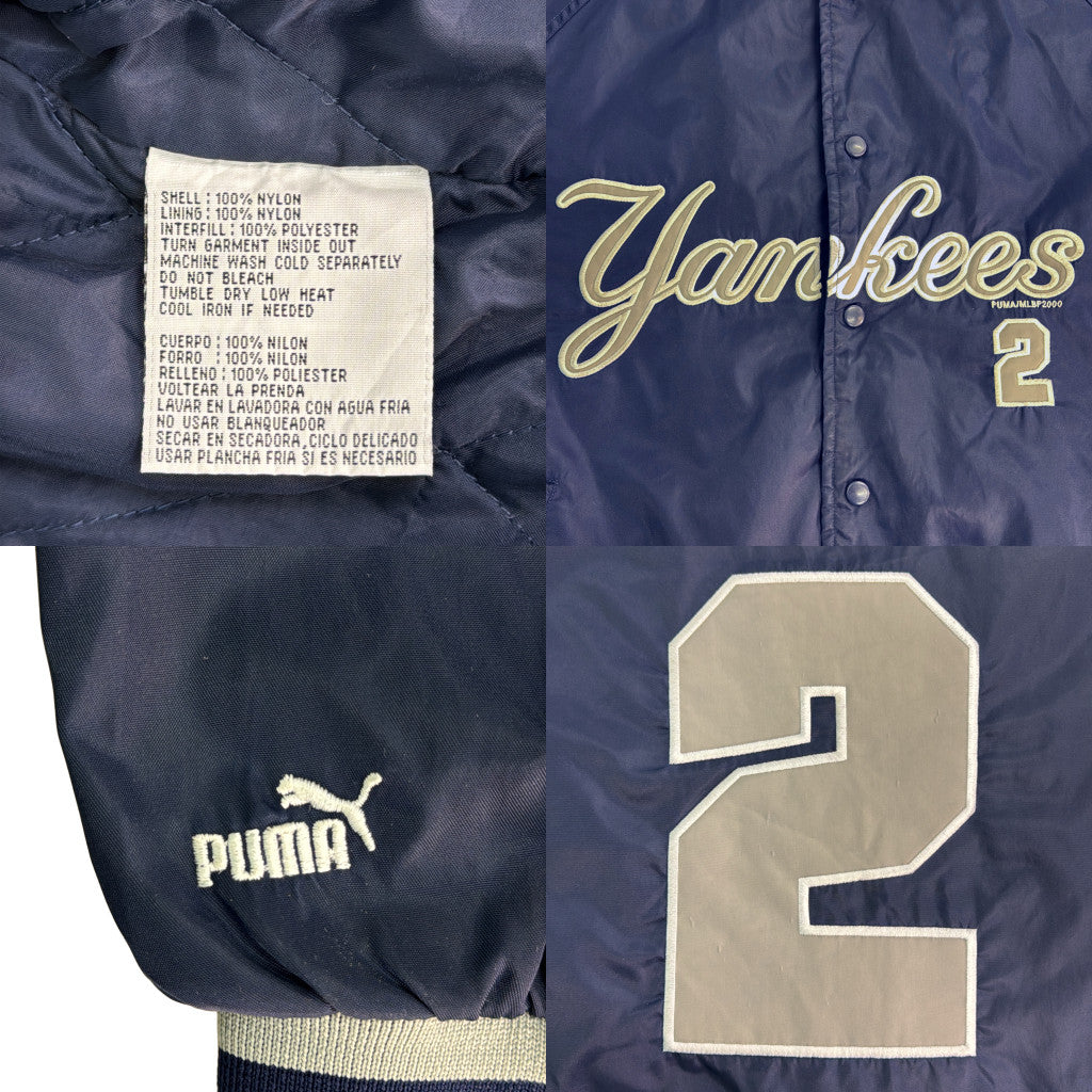 00年代 スタジアムジャケット MLB ニューヨーク・ヤンキース デレク・ジーター ネイビー メンズ XL 中古 古着 Y9187