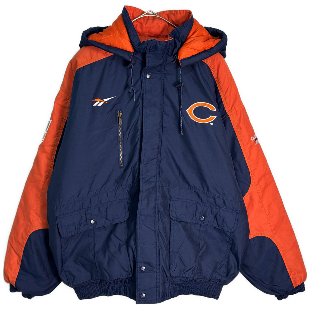 スタジアムジャケット NFL シカゴ・ベアーズ プロチーム アメフト ネイビー メンズ L 中古 古着 Y9192