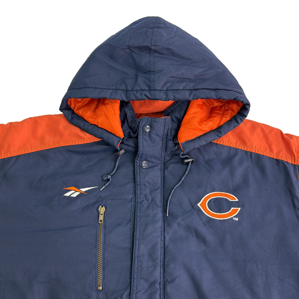 スタジアムジャケット NFL シカゴ・ベアーズ プロチーム アメフト ネイビー メンズ L 中古 古着 Y9192