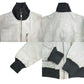 80年代 Flieger Lederjacke レザージャケット ユーロ ミリタリー ホワイト メンズ 56 中古 古着 Y9199