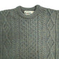 90年代 アイルランド製 Aran Crafts アランクラフト セーター グリーン メンズ M 中古 古着 Y9200