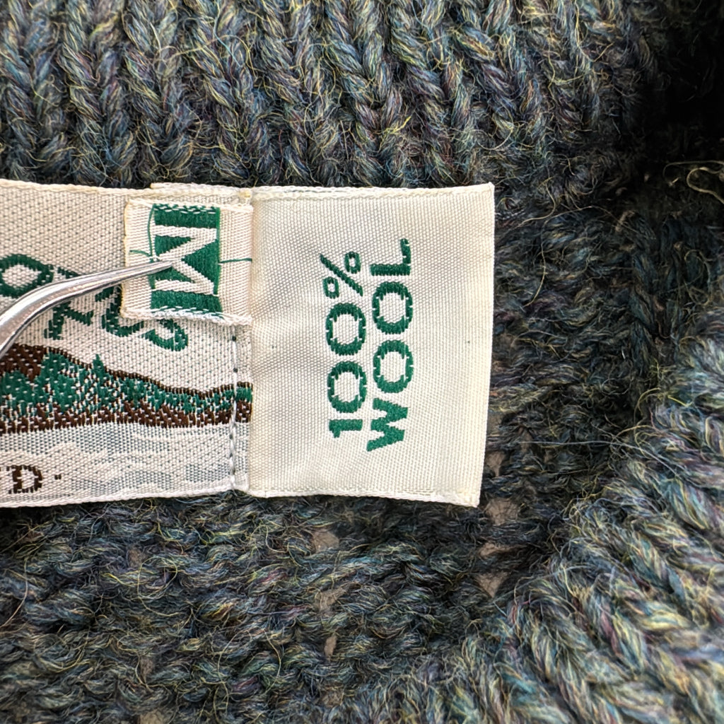 90年代 アイルランド製 Aran Crafts アランクラフト セーター グリーン メンズ M 中古 古着 Y9200