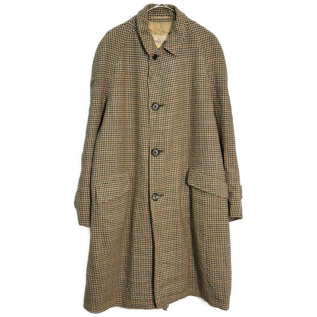 50年代 イングランド製 ALL WOOL SHOWERPROOF ステンカラーコート ヴィンテージ ユーロ ブラウン メンズ M相当 中古 古着 Y9202