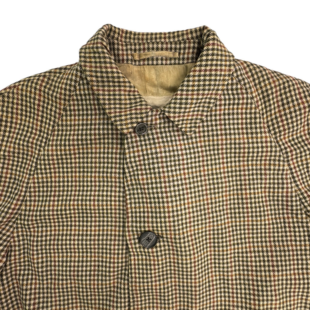 50年代 イングランド製 ALL WOOL SHOWERPROOF ステンカラーコート ヴィンテージ ユーロ ブラウン メンズ M相当 中古 古着 Y9202