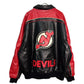 フェイクレザー スタジアムジャケット NHL ニュージャージー・デビルス プロチーム ホッケー ブラック メンズ XL 中古 古着 Y9209