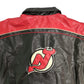 フェイクレザー スタジアムジャケット NHL ニュージャージー・デビルス プロチーム ホッケー ブラック メンズ XL 中古 古着 Y9209