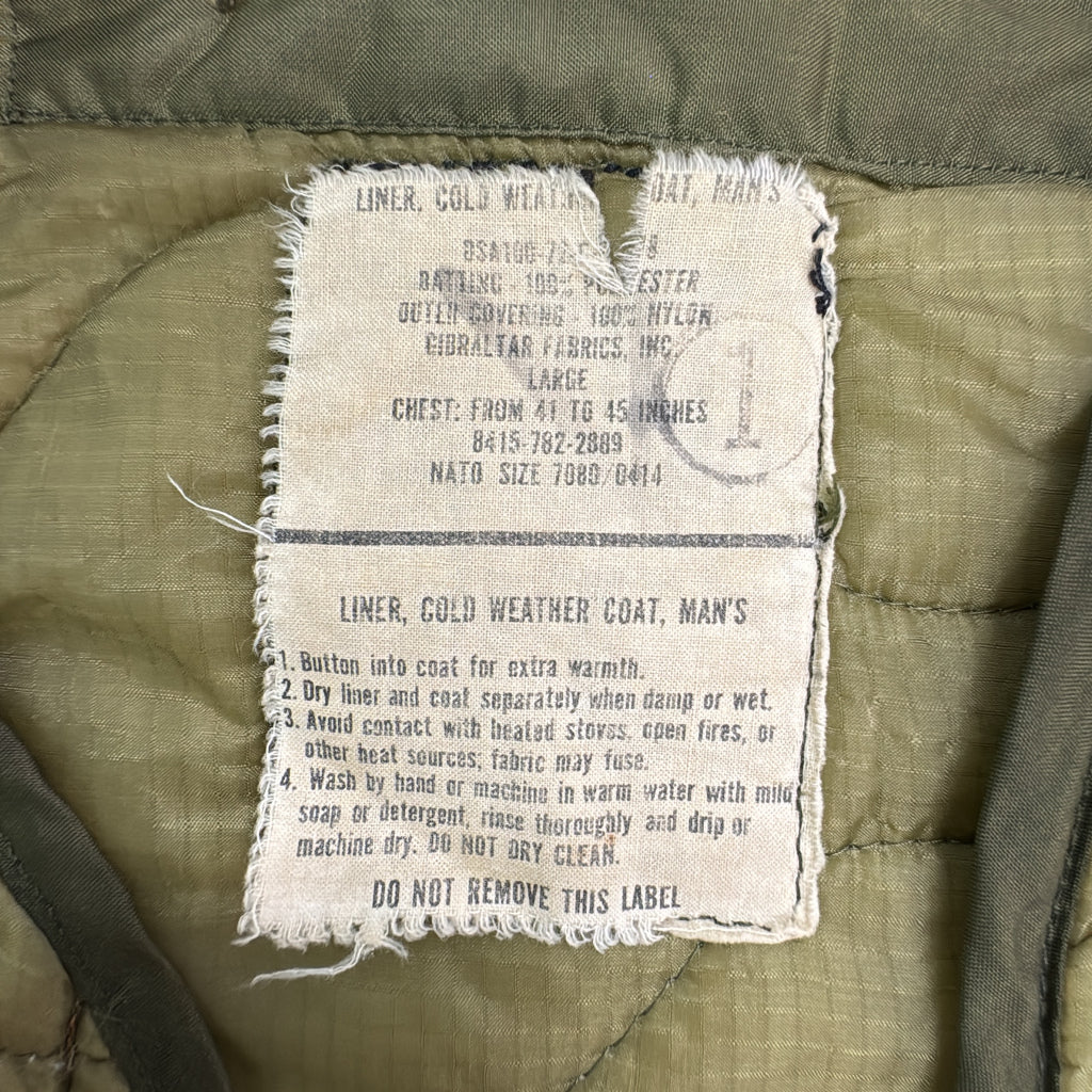 70s Military M-65 Liner Jacket Military Jacket