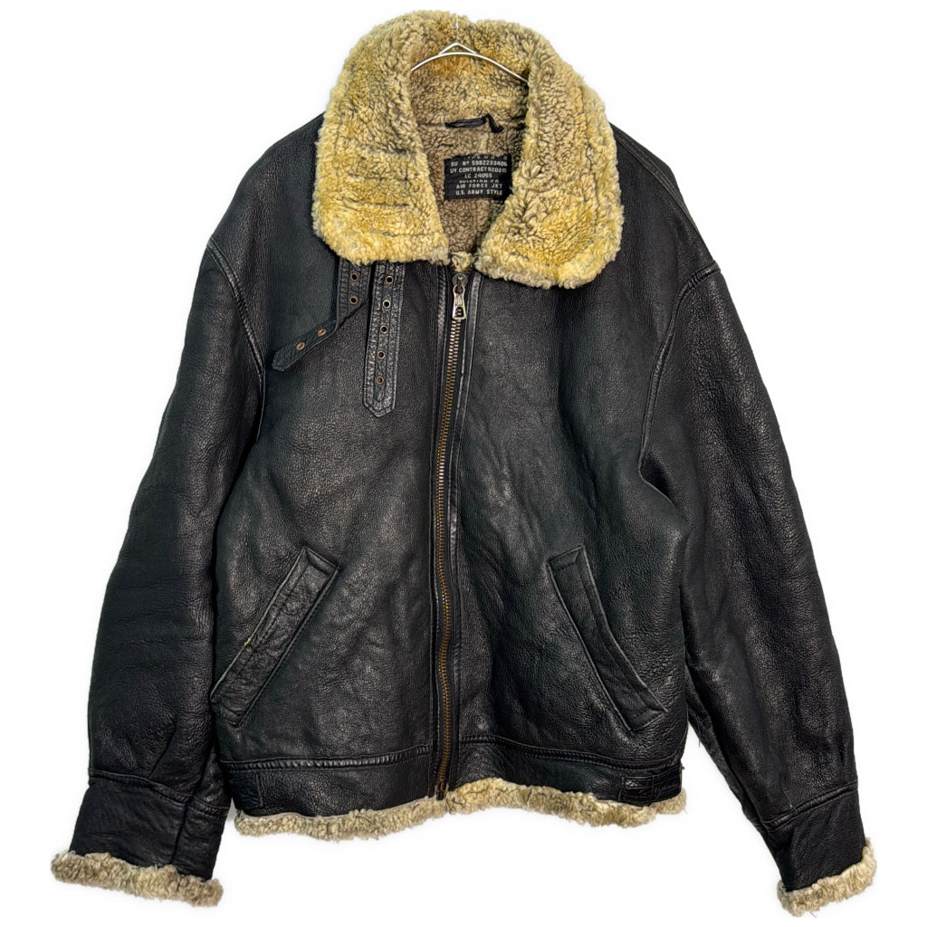 AVIATION TYPE B-3 Mouton Leather Military Jacket
