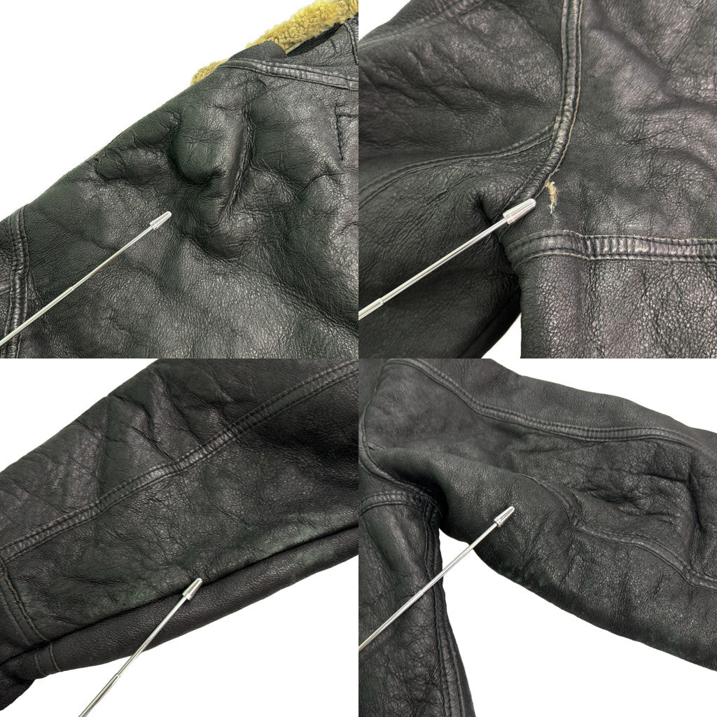 AVIATION TYPE B-3 Mouton Leather Military Jacket