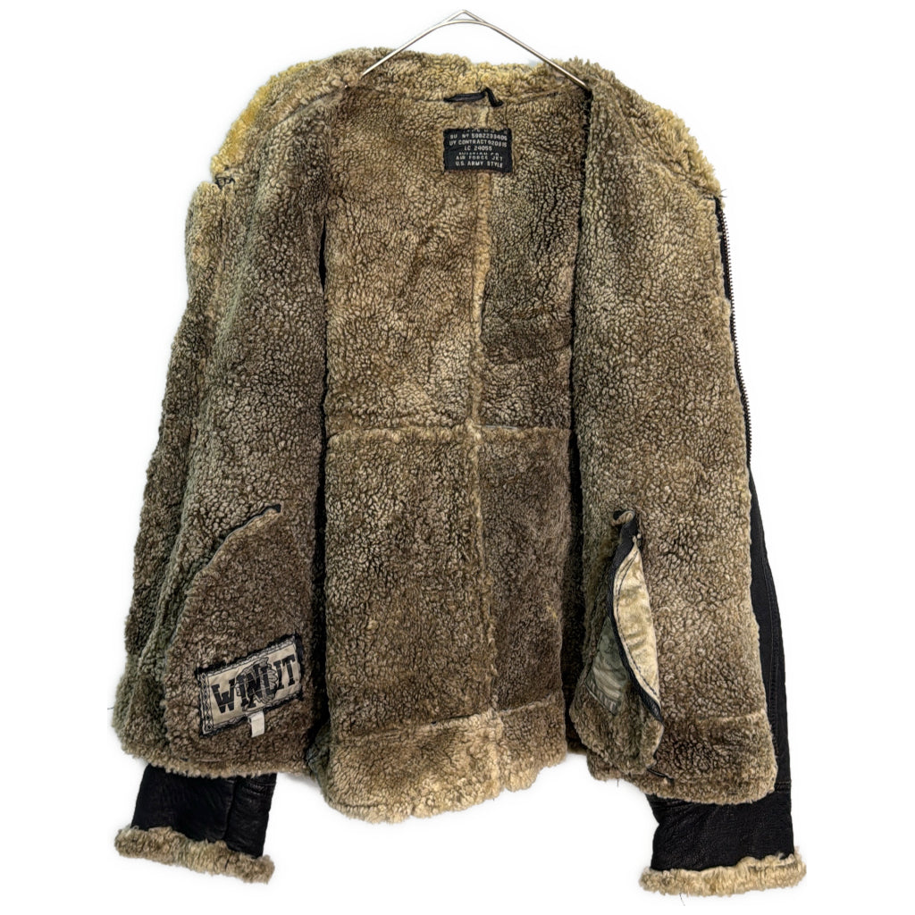 AVIATION TYPE B-3 Mouton Leather Military Jacket