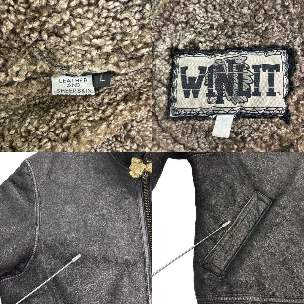 AVIATION TYPE B-3 Mouton Leather Military Jacket
