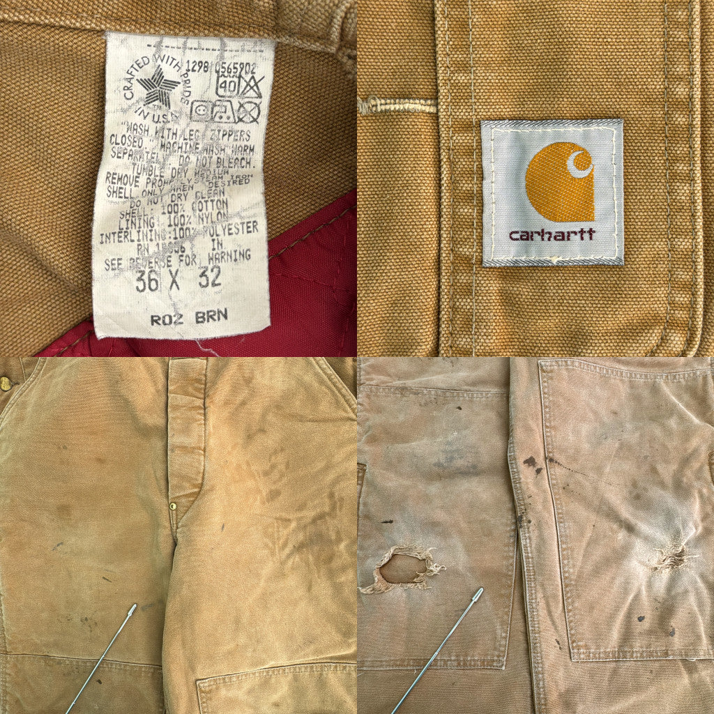 90s Carhartt Duck Double Knee Bib Overall Duck Overall