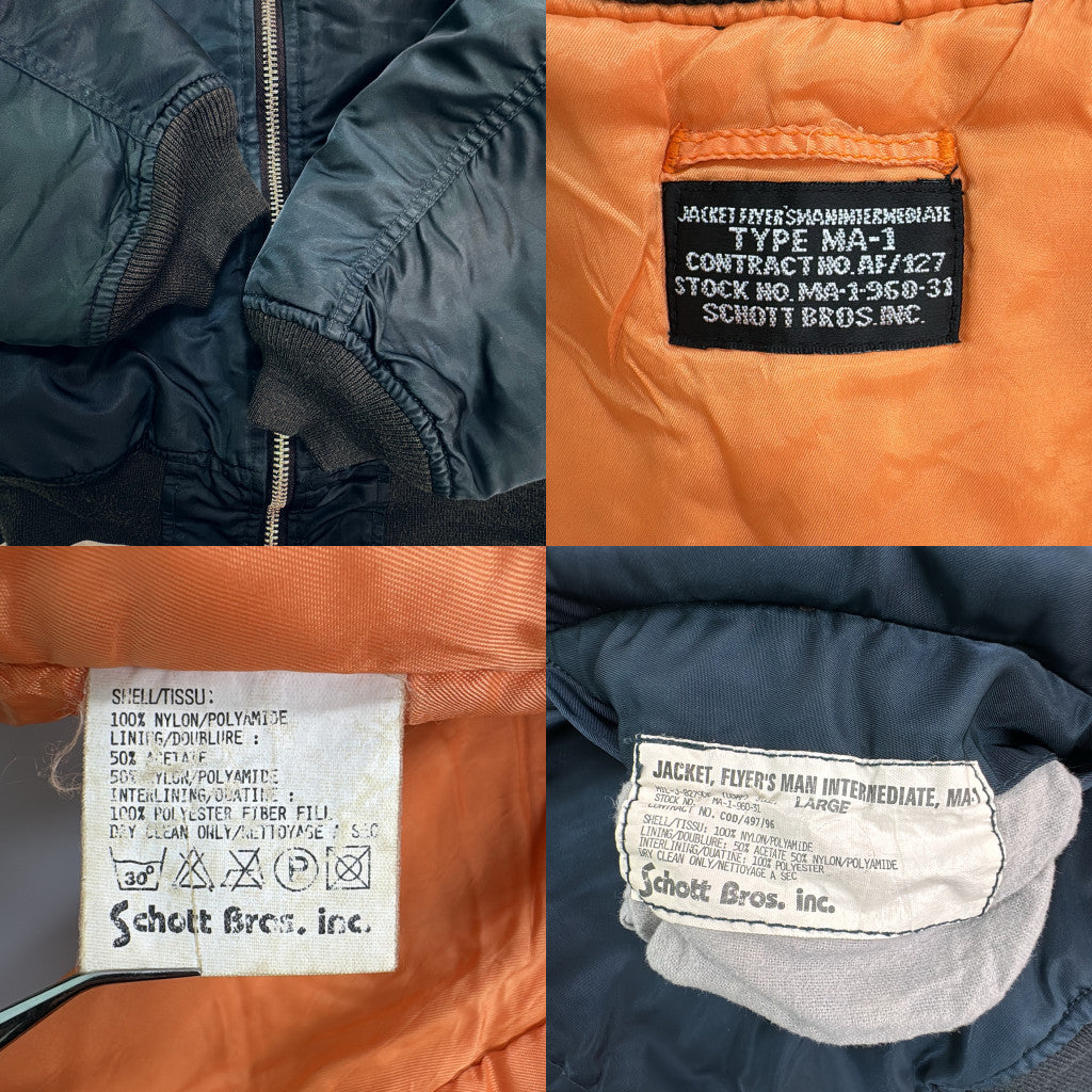90s Schott MA-1 Flight Jacket Military Jacket