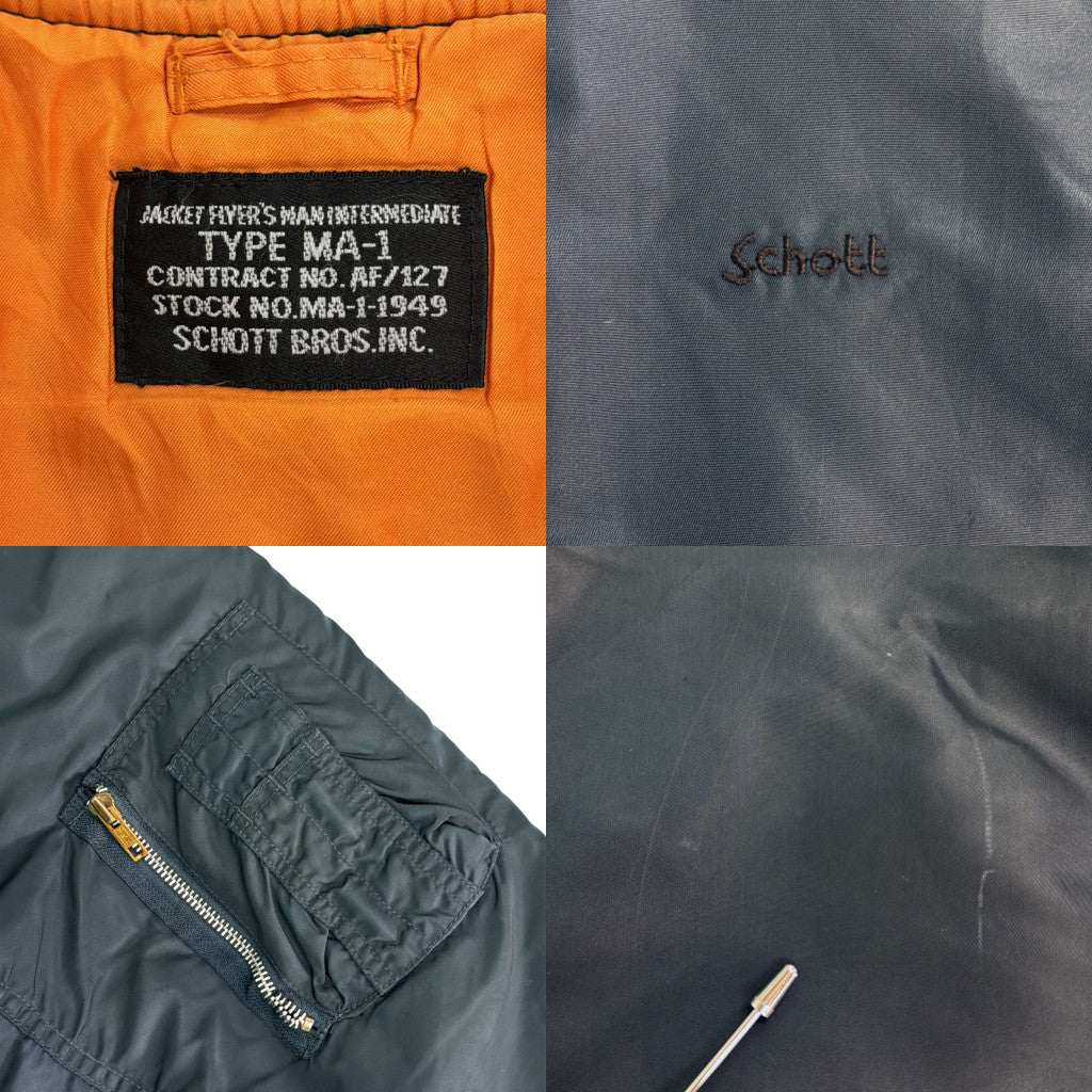 90s Schott MA-1 Flight Jacket Military Jacket