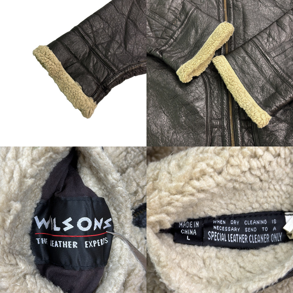WILSONS LEATHER TYPE B-3 Mouton Leather Jacket
