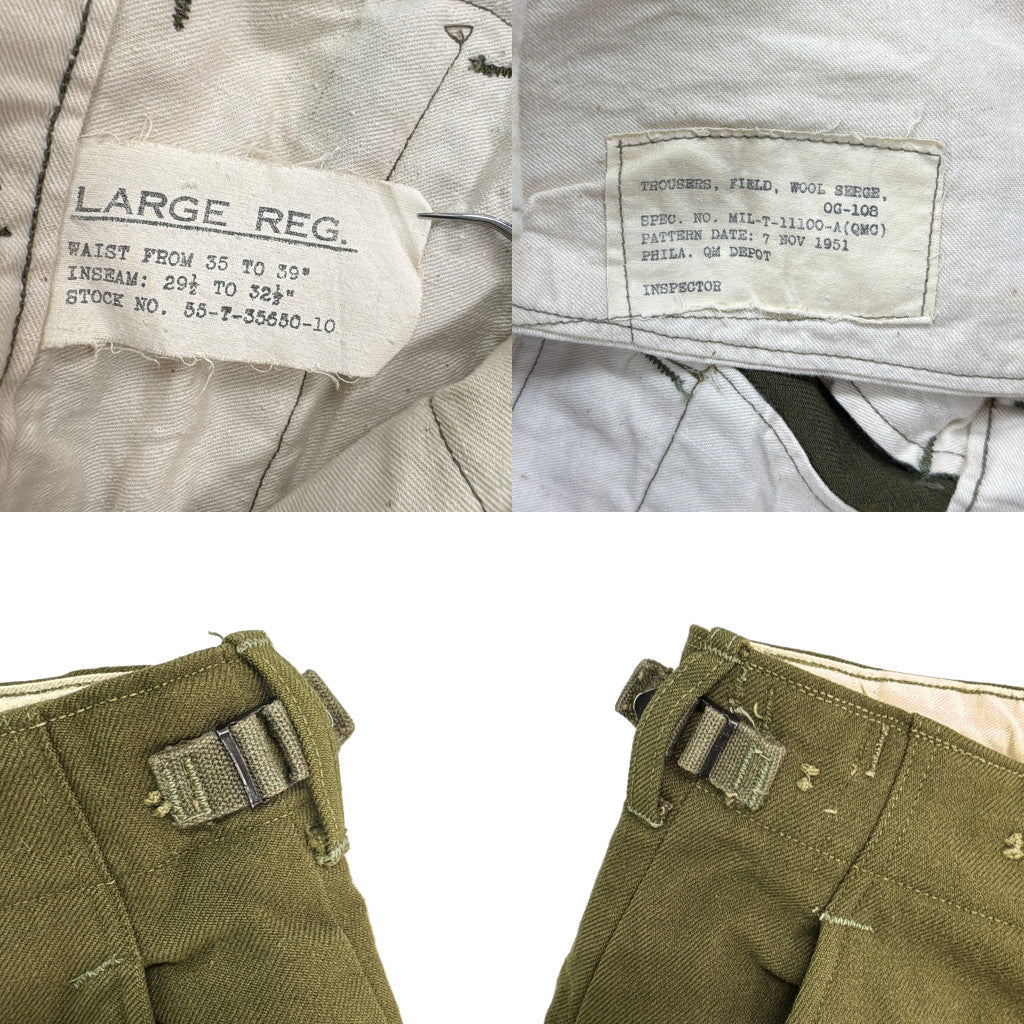 50s U.S.ARMY M-51 Wool Field Trousers Military Pants