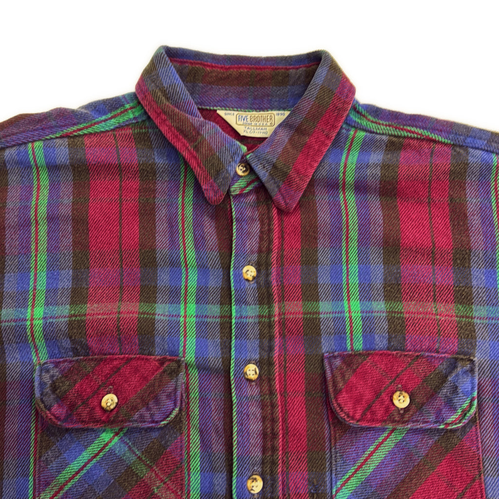 90s FIVE BROTHER Flannel Shirt