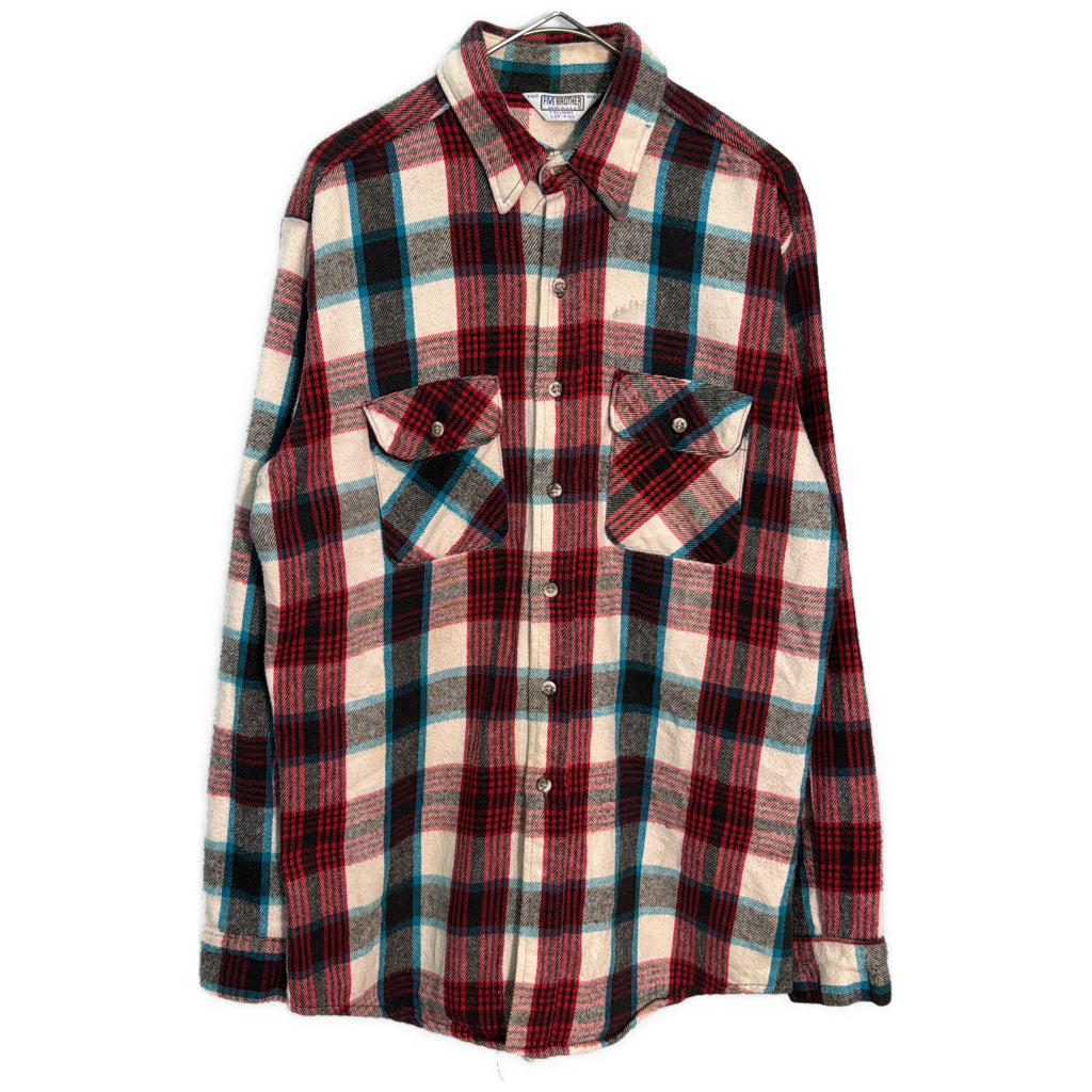 80s FIVE BROTHER Flannel Shirt