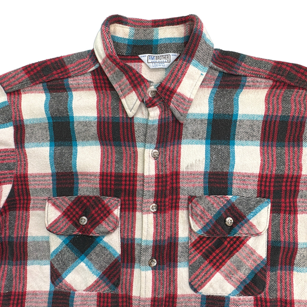 80s FIVE BROTHER Flannel Shirt