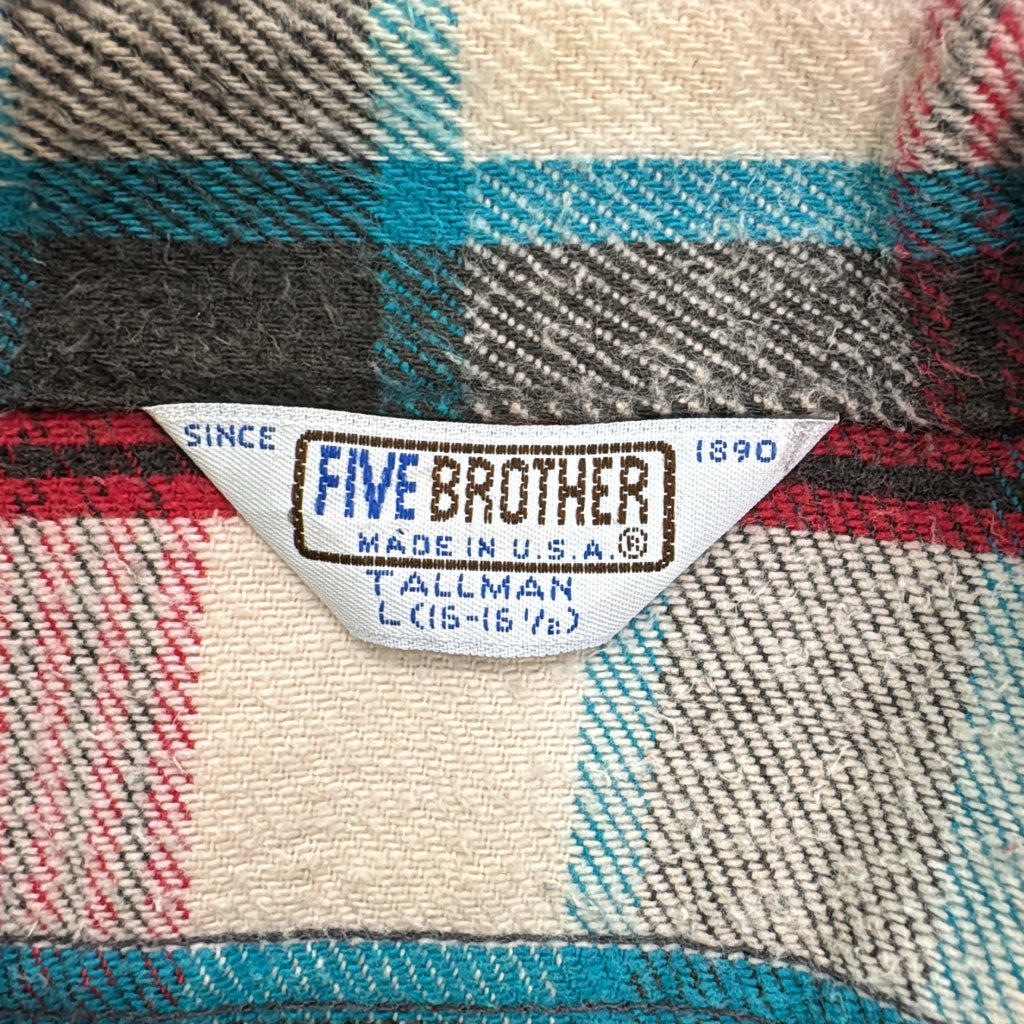 80s FIVE BROTHER Flannel Shirt