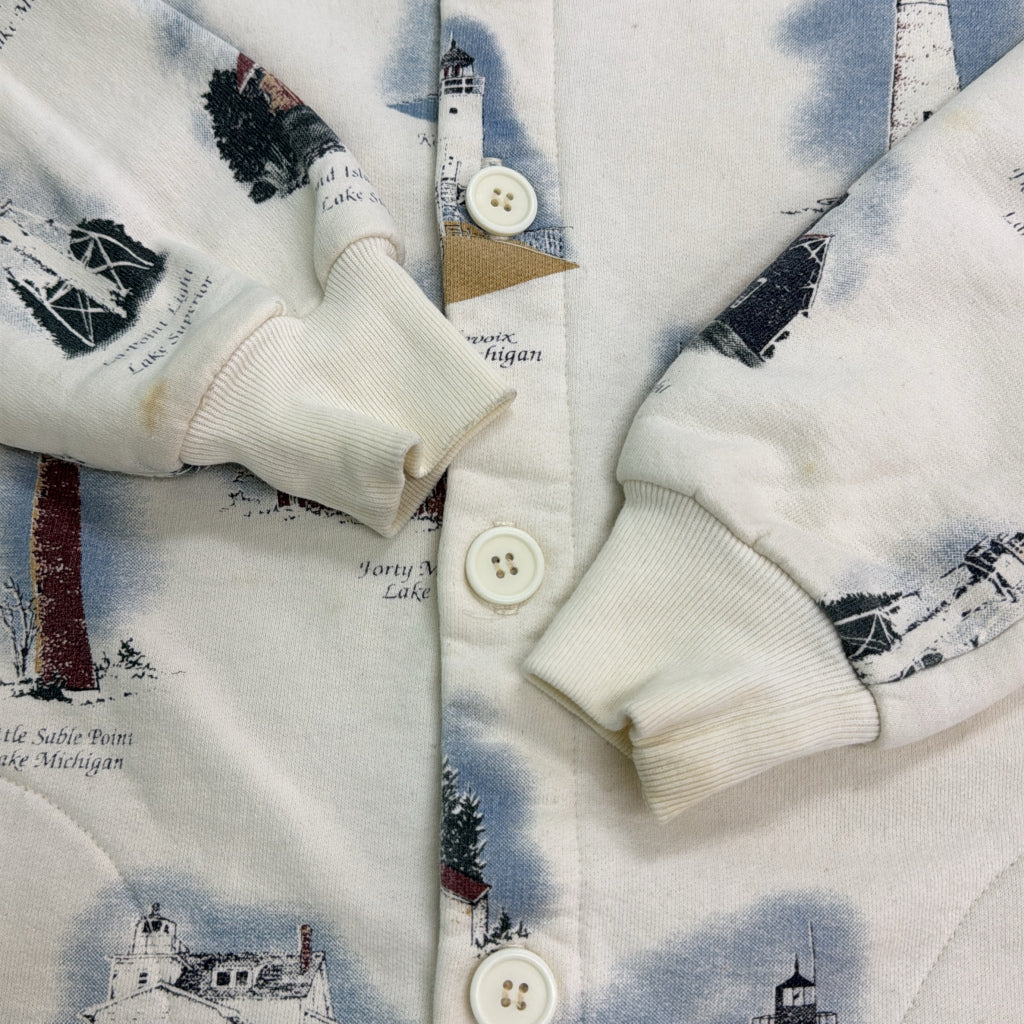 90s Art Unlimited Sportswear Patterned Cardigan