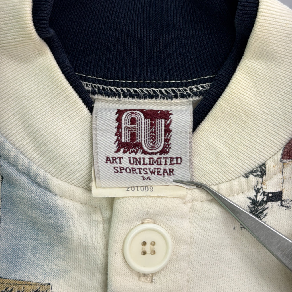 90s Art Unlimited Sportswear Patterned Cardigan