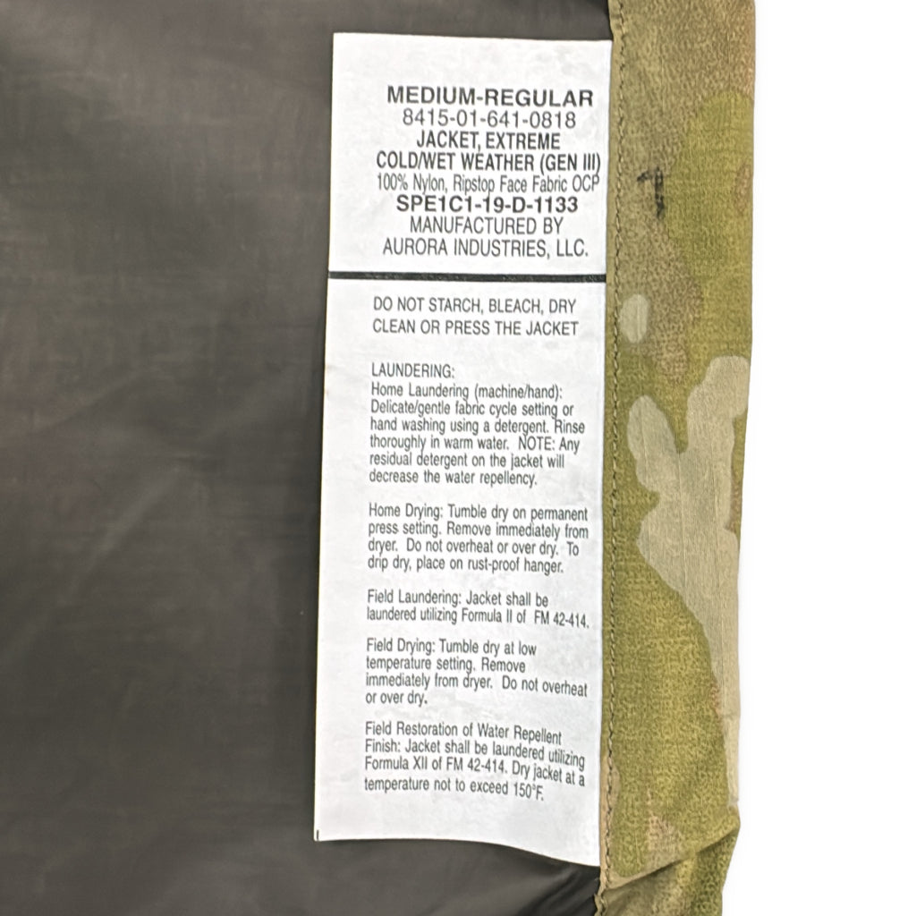 U.S.ARMY ECWCS GEN3 Level6 Hardshell Military Jacket
