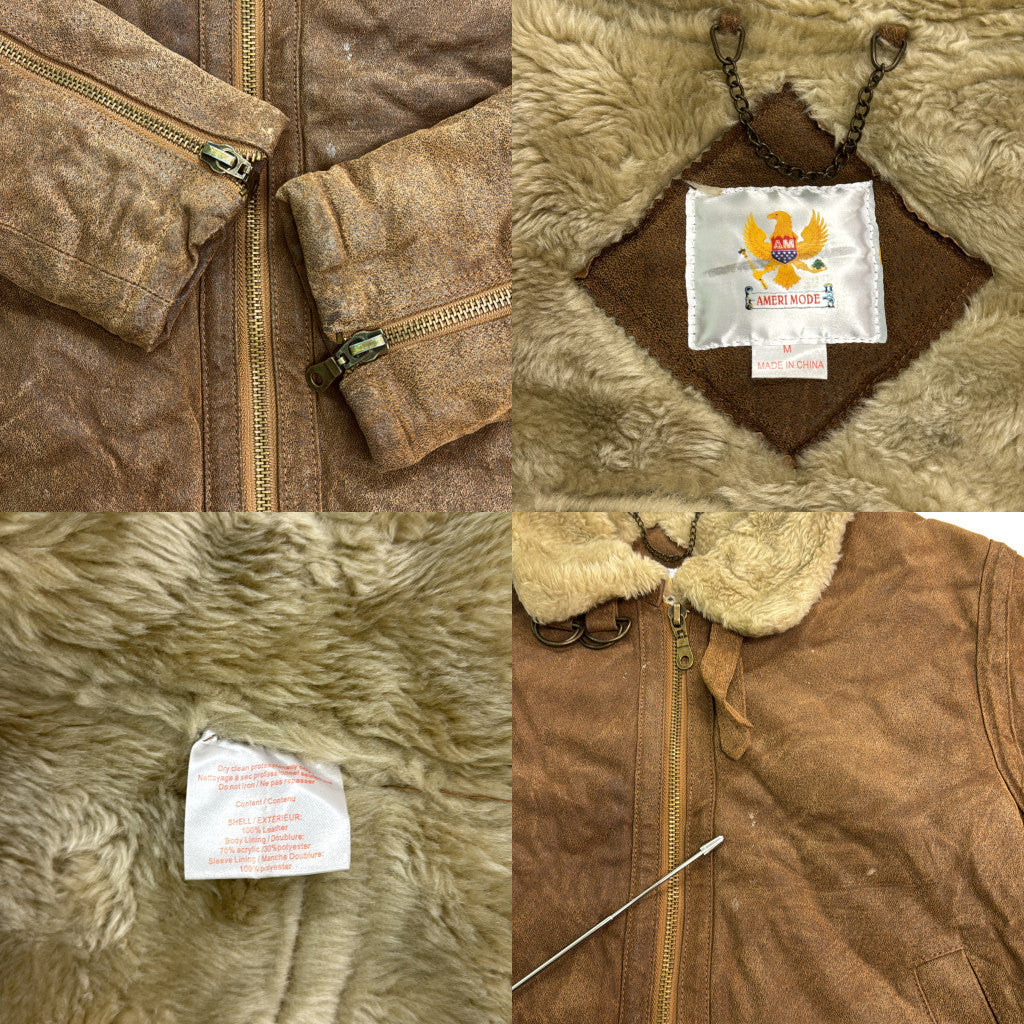 AMERI MODE Shearling Leather Jacket