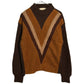 60s BRENT Leather × Wool Sweater