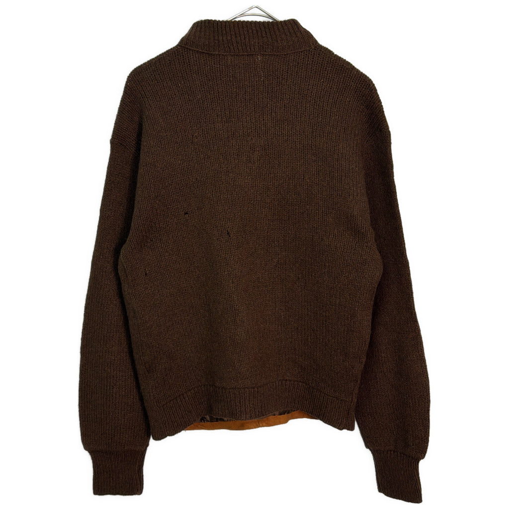 60s BRENT Leather × Wool Sweater