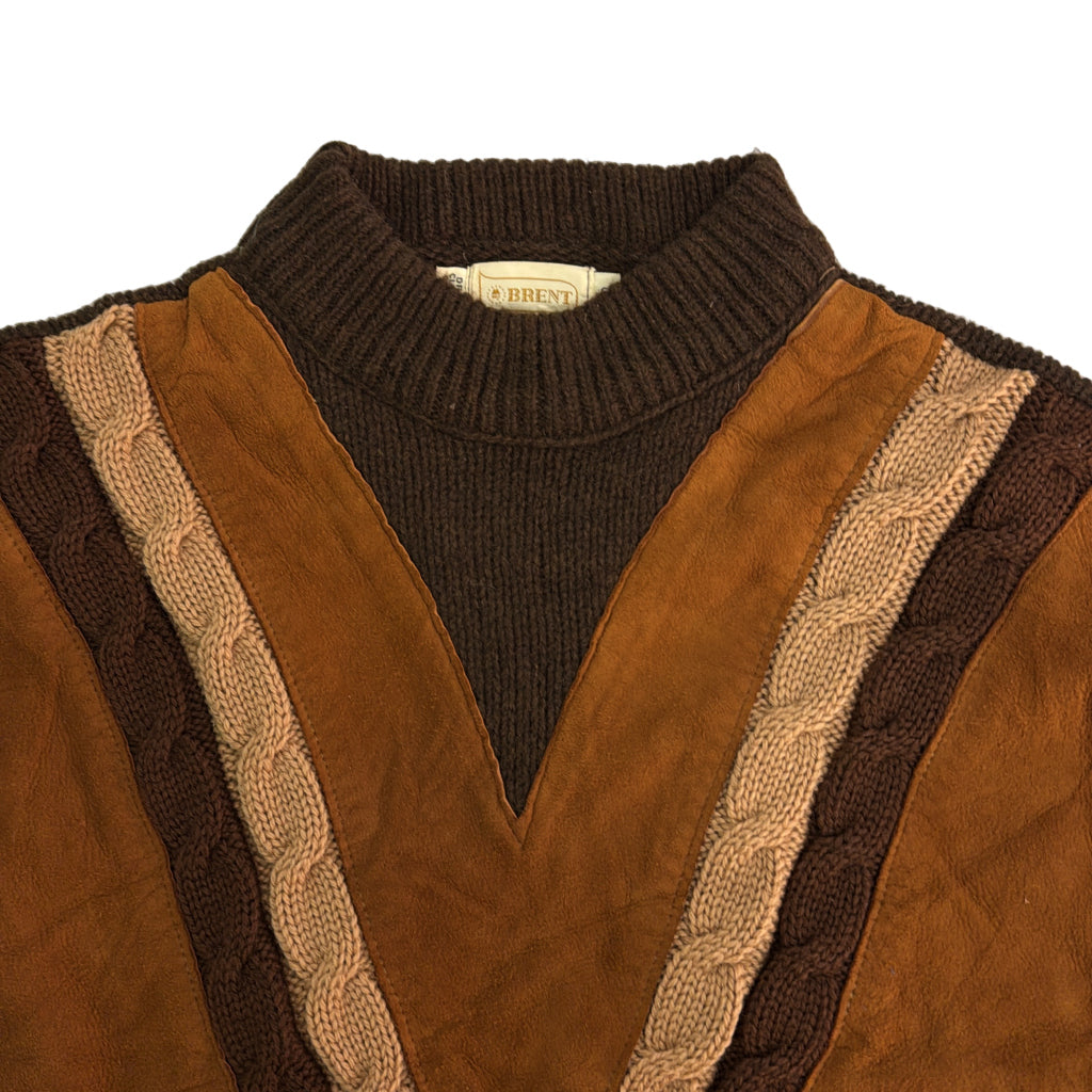 60s BRENT Leather × Wool Sweater
