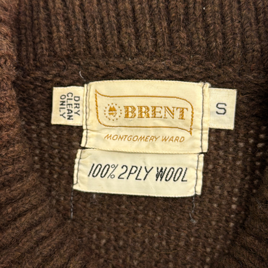 60s BRENT Leather × Wool Sweater