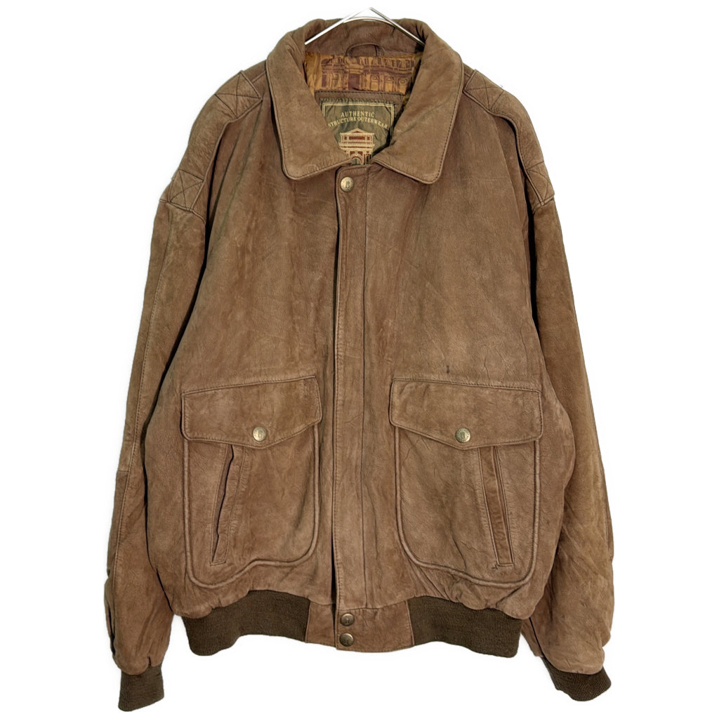 90s AUTHENTIC STRUCTURE OUTERWEAR Leather Jacket
