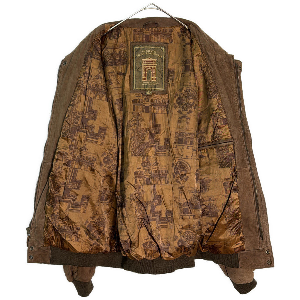 90s AUTHENTIC STRUCTURE OUTERWEAR Leather Jacket