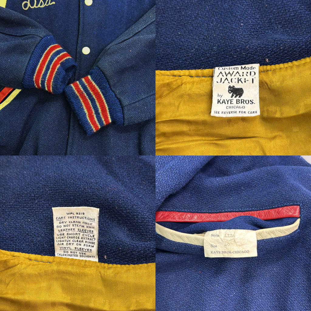 70s AWARD JACKET by KAYE BROS. Varsity Stadium Jacket
