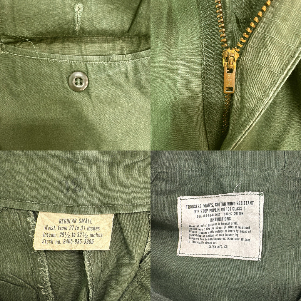 60s U.S.ARMY Jungle Fatigue Trousers Military Pants