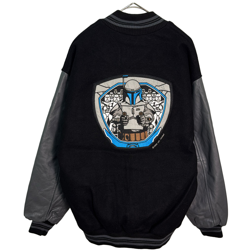 00s LEATHER SPORT STAR WARS "Jango Fett" Varsity Jacket