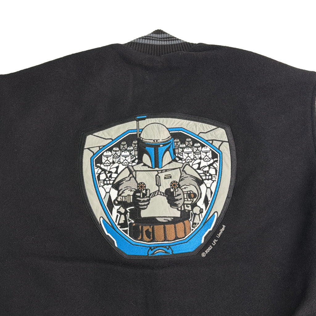 00s LEATHER SPORT STAR WARS "Jango Fett" Varsity Jacket