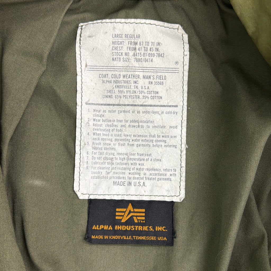 00s ALPHA INDUSTRIES M-65 Field Jacket Military Jacket