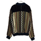 VENETO Leather paneling 3D Knit Sweater