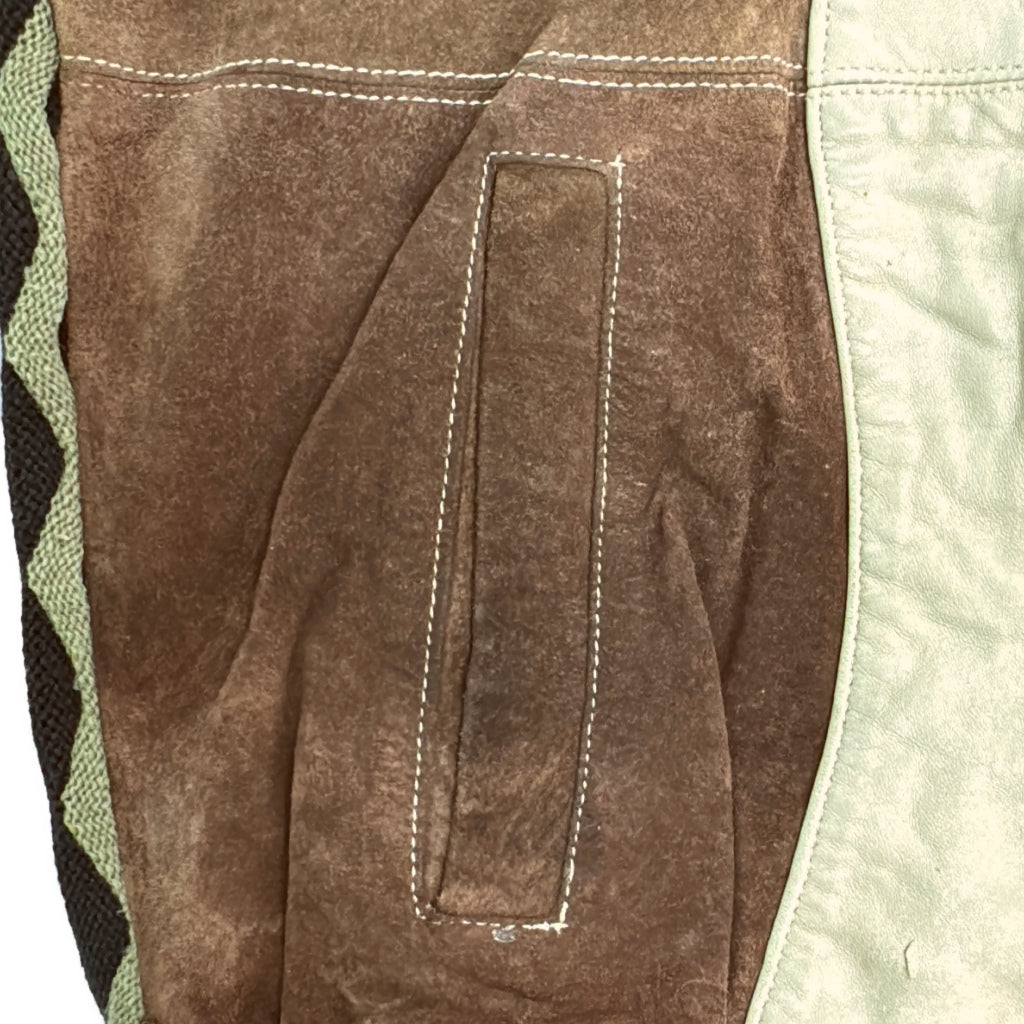 VENETO Leather paneling 3D Knit Sweater
