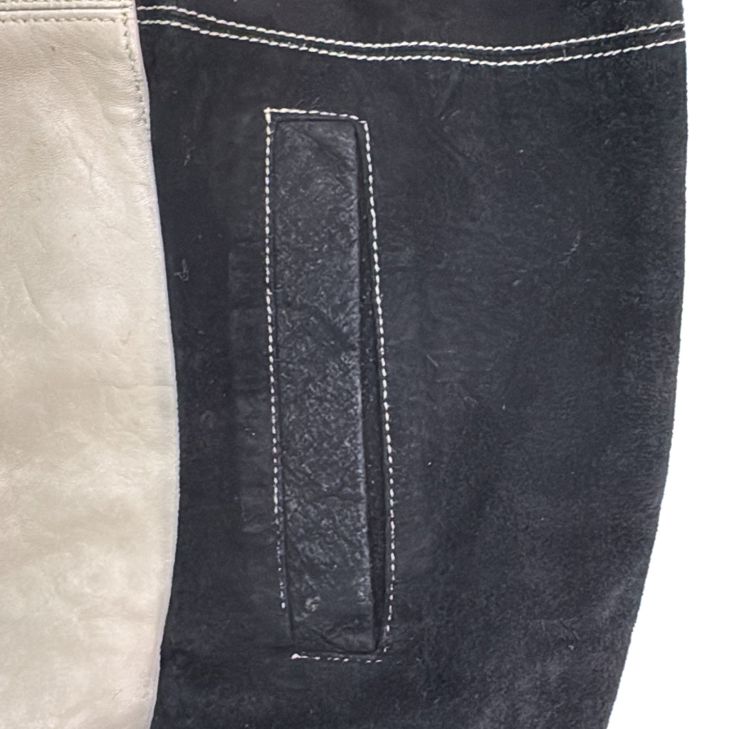 VENETO Leather paneling 3D Knit Sweater
