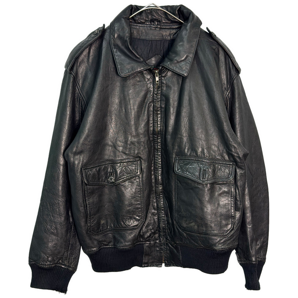80s Abercrombie & Fitch A-2 Flight Jacket Leather Jacket