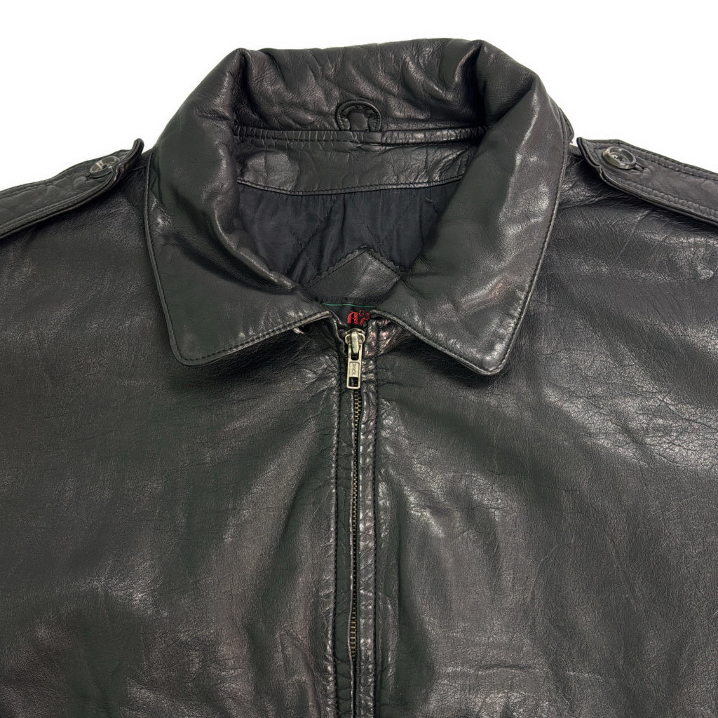 80s Abercrombie & Fitch A-2 Flight Jacket Leather Jacket