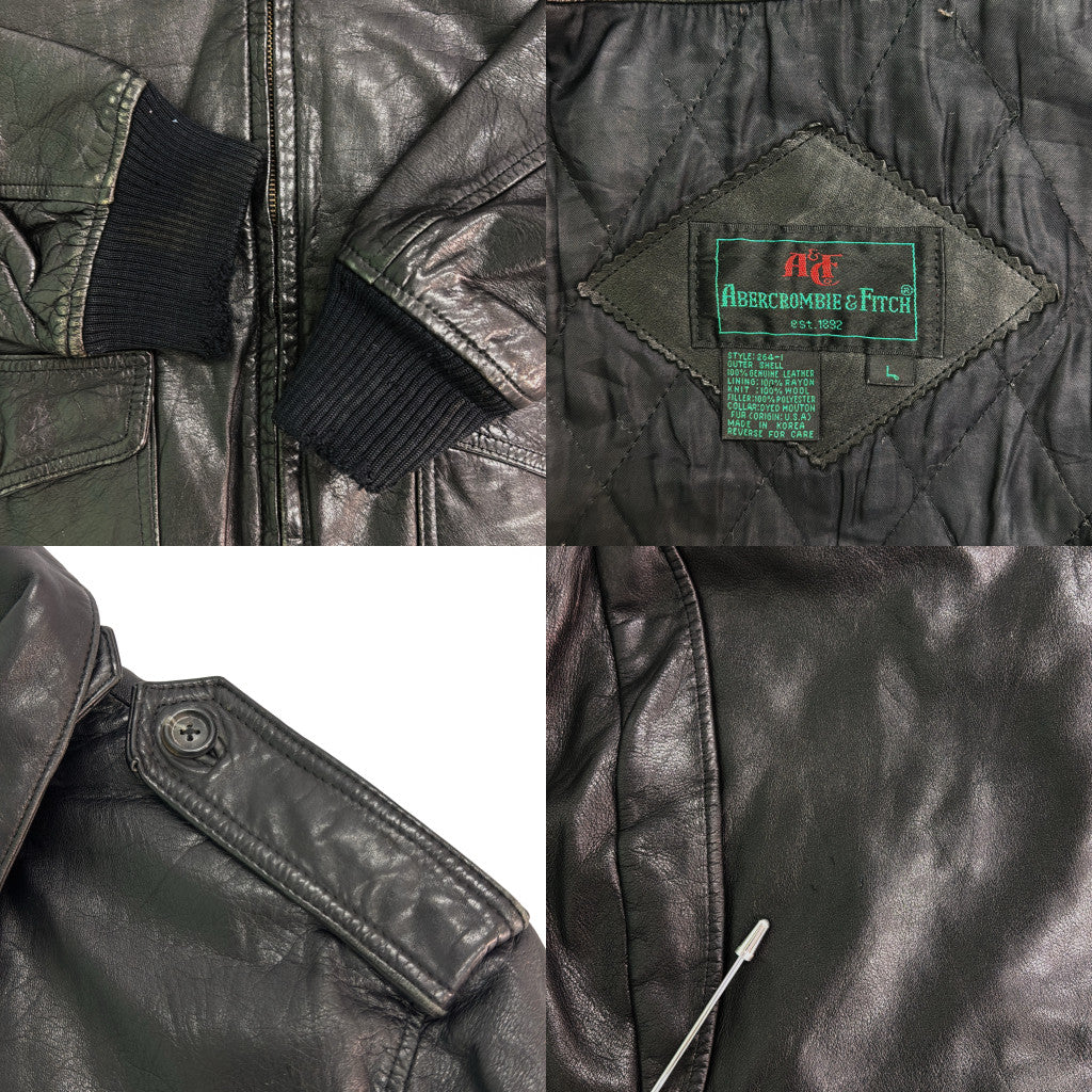 80s Abercrombie & Fitch A-2 Flight Jacket Leather Jacket