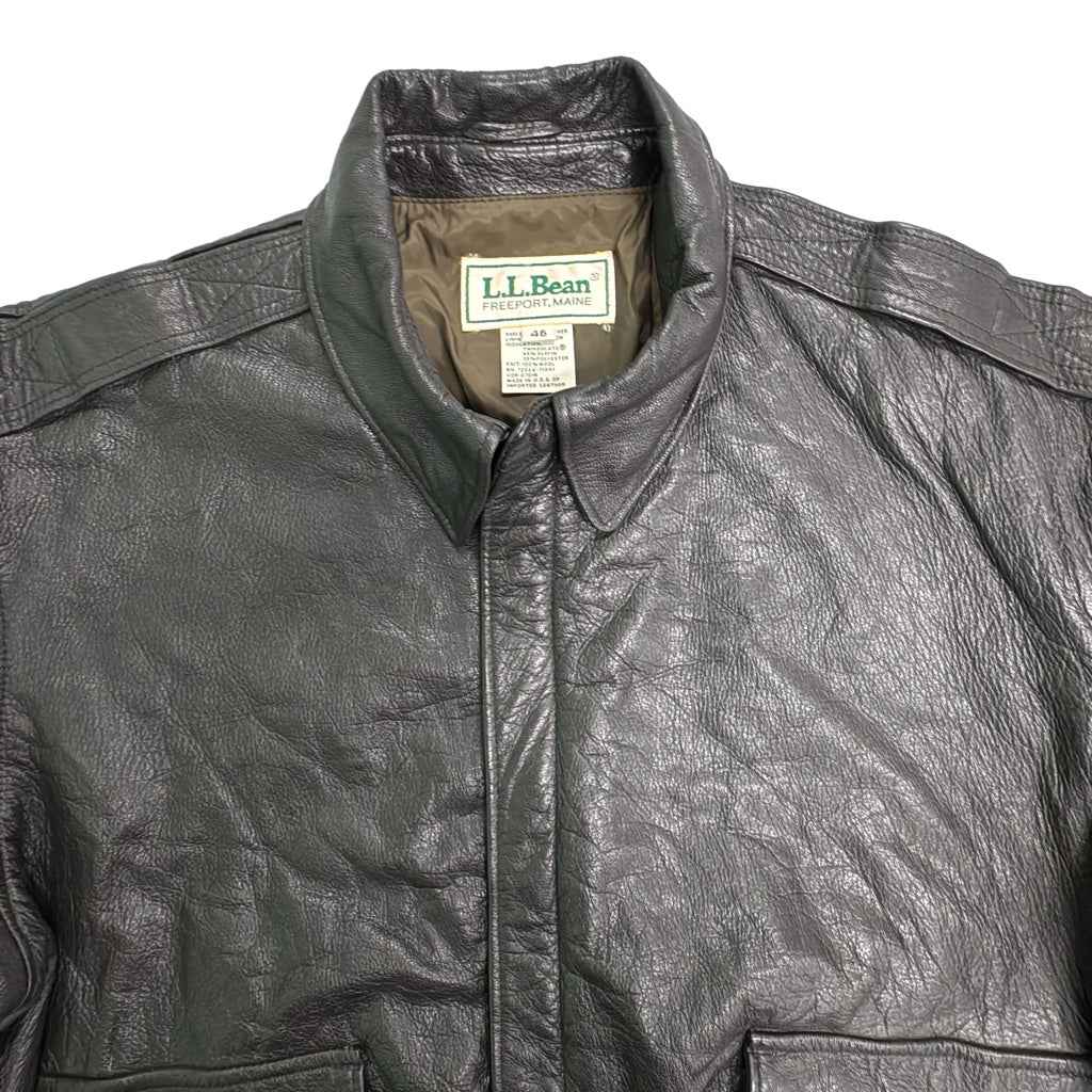 90s L.L.Bean A-2 Flight Jacket Leather Jacket